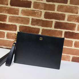 46위 GUCCI 구찌 2020 남여공용 레더 클러치백 475317,GUB0897,30cm,블랙