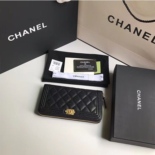 CHANEL 샤넬 보이 지퍼 장지갑 A80288-3