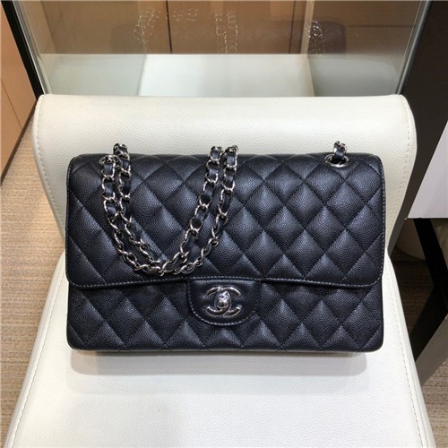 CHANEL 샤넬 캐비어 은장 숄더백 1112