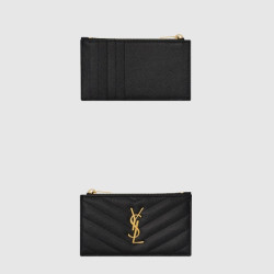 SAINT LAURENT 생로랑  모노그램 지퍼 카드지갑 607915 (금장/은장)