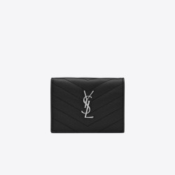 4위 SAINT LAURENT 생로랑 마틀라세 반지갑 (금장/은장)