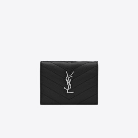 4위 SAINT LAURENT 생로랑 마틀라세 반지갑 (금장/은장)