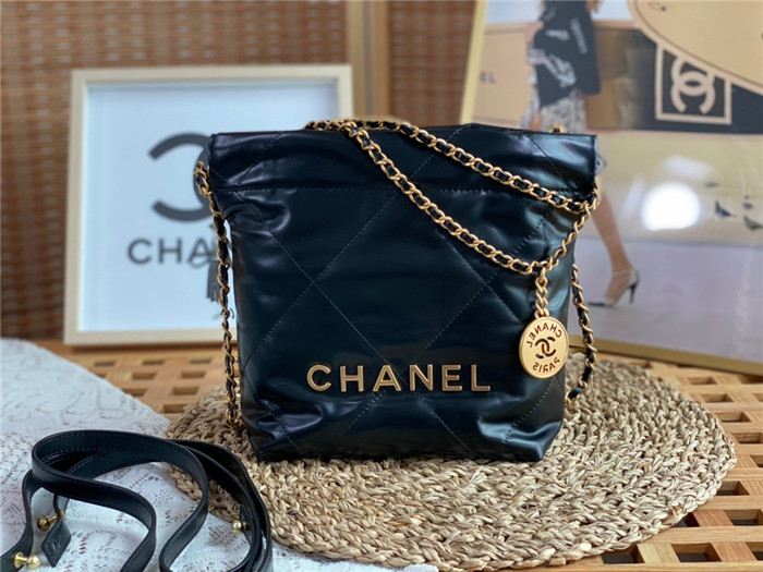 CHANEL 샤넬 22백 샤이니 카프스킨 골드메탈 핸드백 미니 AS3263 2COLOR