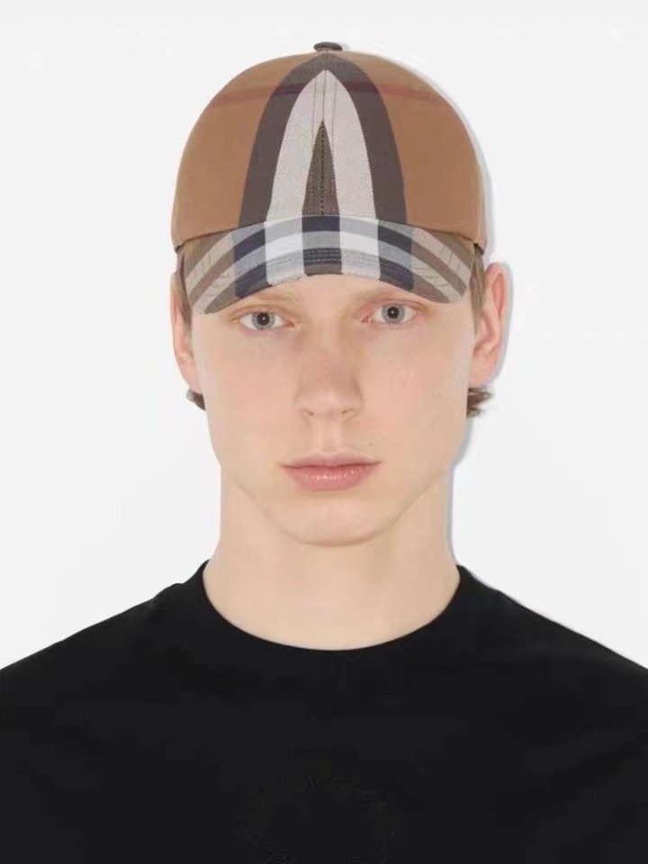 BURBERRY 버버리 체크 코튼 블렌드 베이스볼 캡