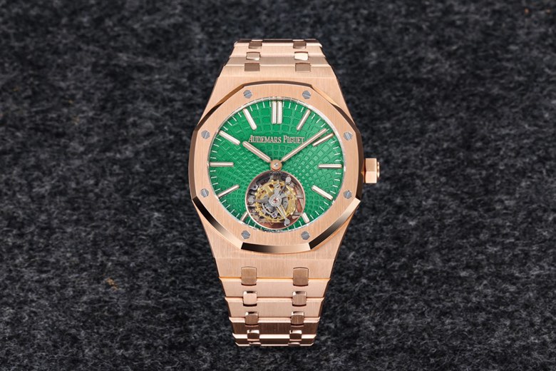 AUDEMARS PIGUET 오데마피게 로얄오크 플라잉 뚜르비옹 로즈골드 그린다이얼