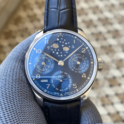 IWC 아이더블유씨 포르투기저 퍼페츄얼 캘린더 화이트골드 블루다이얼