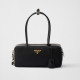 PRADA 프라다 자물쇠 스몰 리나일론 가죽 탑 핸들백 1BB133