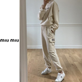 MIUMIU 미우미우 로고후드 건빵팬츠 세트 2COLOR