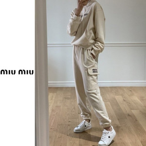 MIUMIU 미우미우 로고후드 건빵팬츠 세트 2COLOR