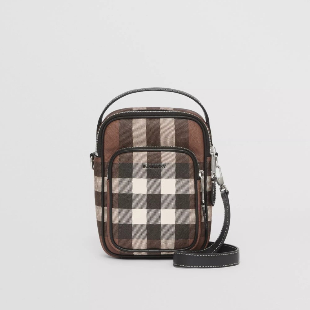 BURBERRY 버버리 체크 레더 크로스바디백 80491181