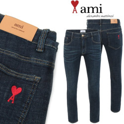 AMI 아미 드 꾀흐 진청 워싱 슬림진 (0714528)