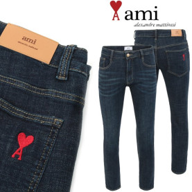 AMI 아미 드 꾀흐 진청 워싱 슬림진 (0714528)