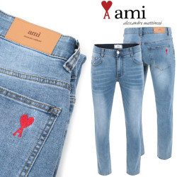 AMI 아미 드 꾀흐 연청 워싱 슬림진 (0710928)