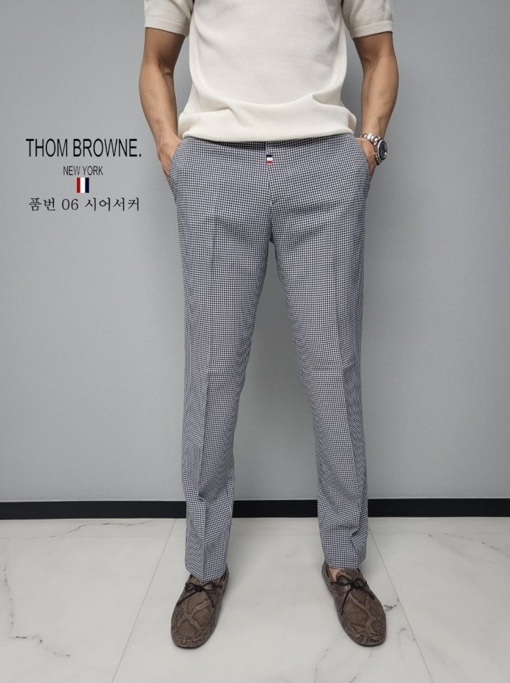THOM BROWNE 톰브라운 린넨 시어서커 슬랙스 (06)