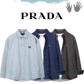 PRADA 프라다 오버핏 데님 셔츠