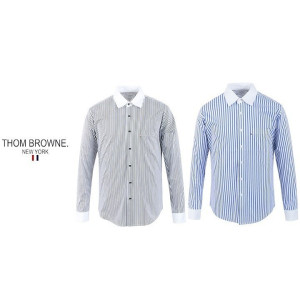 THOM BROWNE 톰브라운 투톤라인 포켓셔츠