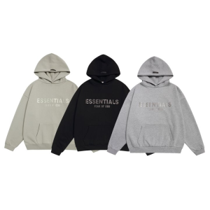 FEAR OF GOD 피어오브갓 에센셜 609 프론트 로고 플리스 후드