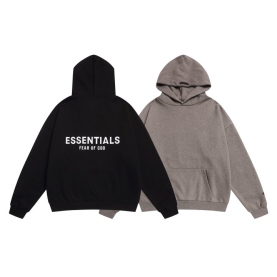 FEAR OF GOD 피어오브갓 에센셜 895 백 로고 플리스 후드