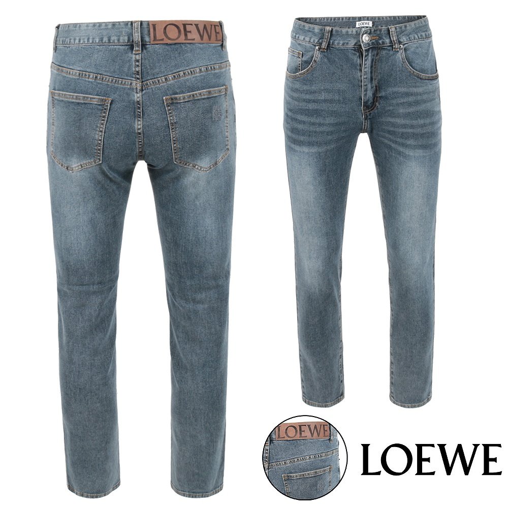 LOEWE 로에베 아나그램 자수 워싱 중청 슬림진 (0706220717)