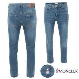 MONCLER 몽클레어 포켓 로고패치 삼선 워싱 슬림진 (0706220628)