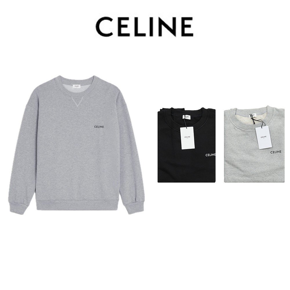 ●3월 판매 12위● CELINE 셀린느 시그니처 로고 체스트 엠브로이더 맨투맨