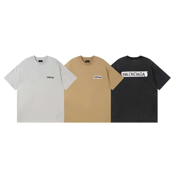 BALENCIAGA 발렌시아가 3308 마스킹 테이프 구제 워싱 반팔