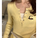 GUCCI 구찌 GG자수 안배색 V라운드 골지 니트 (G25-09) 3COLOR