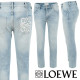 LOEWE 로에베 화이트 아나그램 연청 슬림 일자진