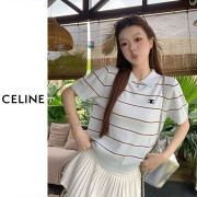 ●4월 판매 2위● CELINE 셀린느 카라 스트라이프 니트 3COLOR