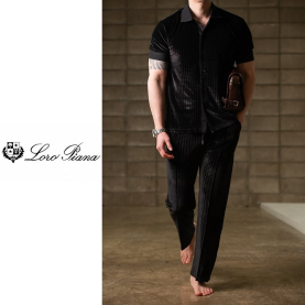 LOROPIANA 로로피아나 하운드 투스 벨루어 셋업