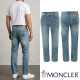 MONCLER 몽클레어 불박 로고 연청 스트레이트진