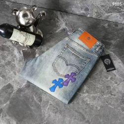 CHROME HEARTS 크롬하츠 가죽크로스 오렌지 패치 디스워싱진