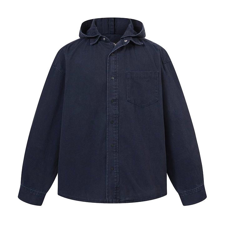 BALENCIAGA 발렌시아가 64307 톤온톤 자수 로고 데님 후드 자켓