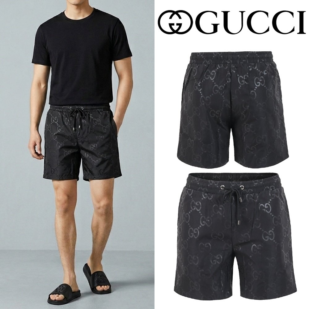 GUCCI 구찌 블랙 자가드 스윔 팬츠