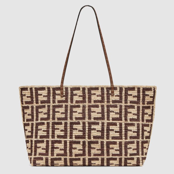 FENDI 펜디 FF 라피아 크로셰 토트백 8BH425