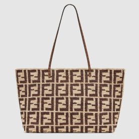 FENDI 펜디 FF 라피아 크로셰 토트백 8BH425