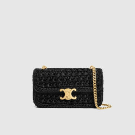 CELINE 셀린느 CLAUDE 라피아 이펙트 텍스타일 체인 숄더백 112252 2COLOR