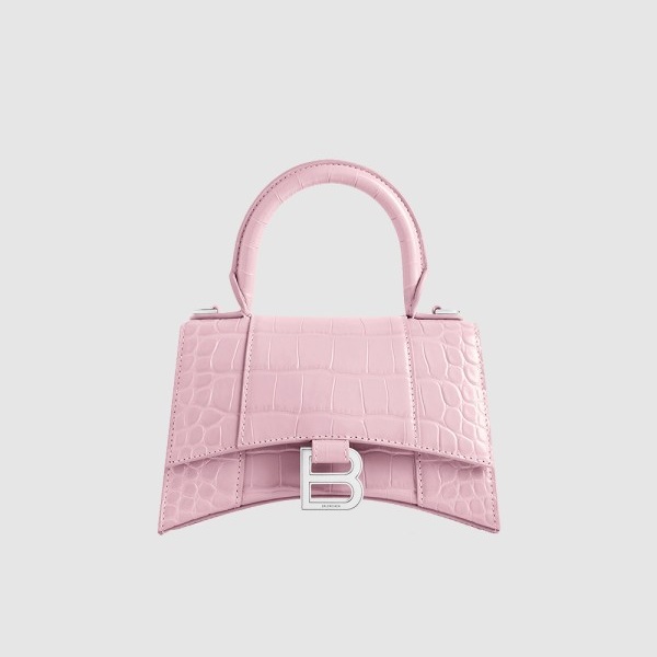BALENCIAGA 발렌시아가 XS 아워글래스 크로커다일 엠보싱 핸드백 592833