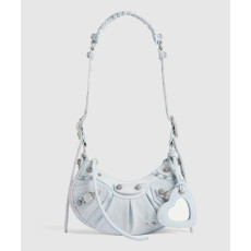 BALENCIAGA 발렌시아가  XS 라인스톤 디테일 데님 숄더백 671309