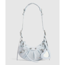 BALENCIAGA 발렌시아가  XS 라인스톤 디테일 데님 숄더백 671309