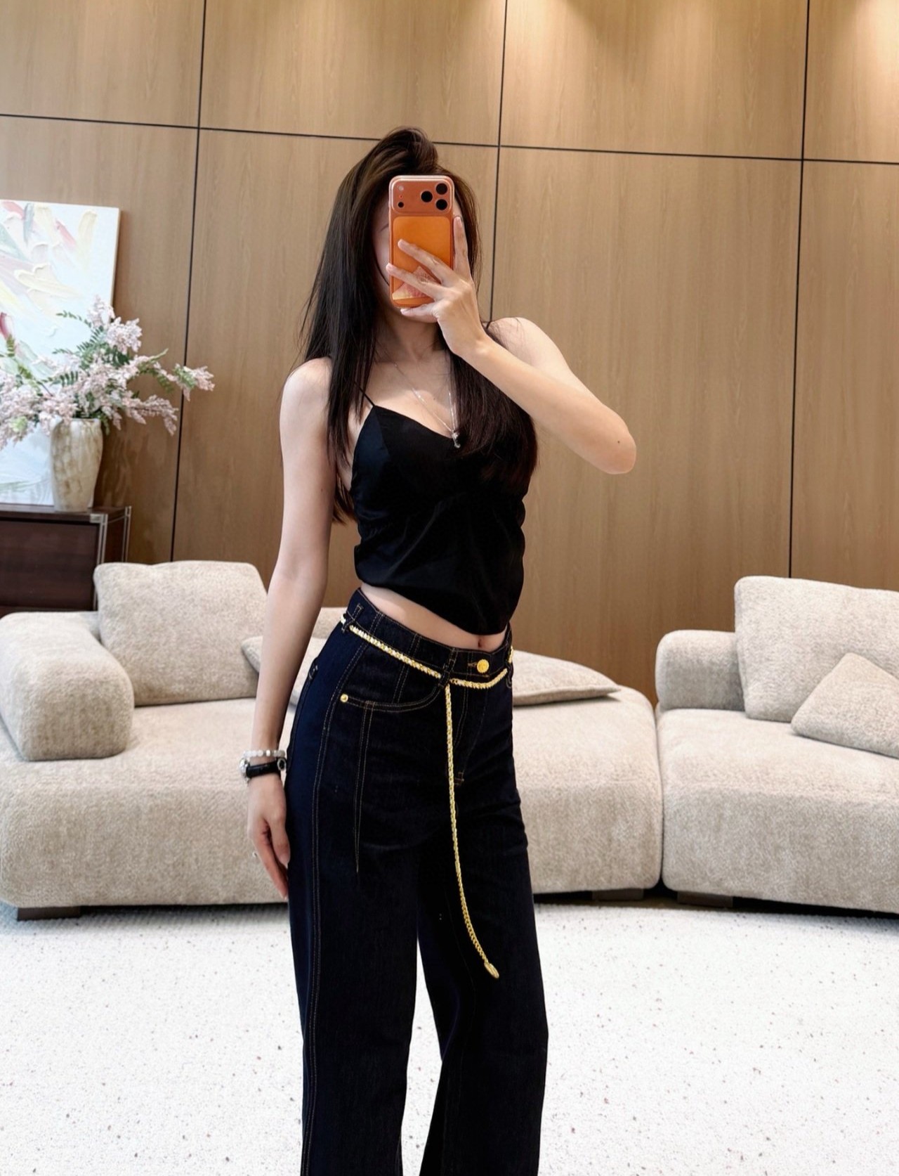 SAINT LAURENT 생로랑 체인 부츠컷 데님팬츠