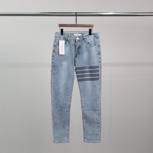 THOM BROWNE 톰브라운 사선완장 로고탭 청바지