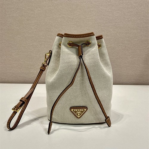 PRADA 프라다 캔버스 레더 버킷백 1NS069