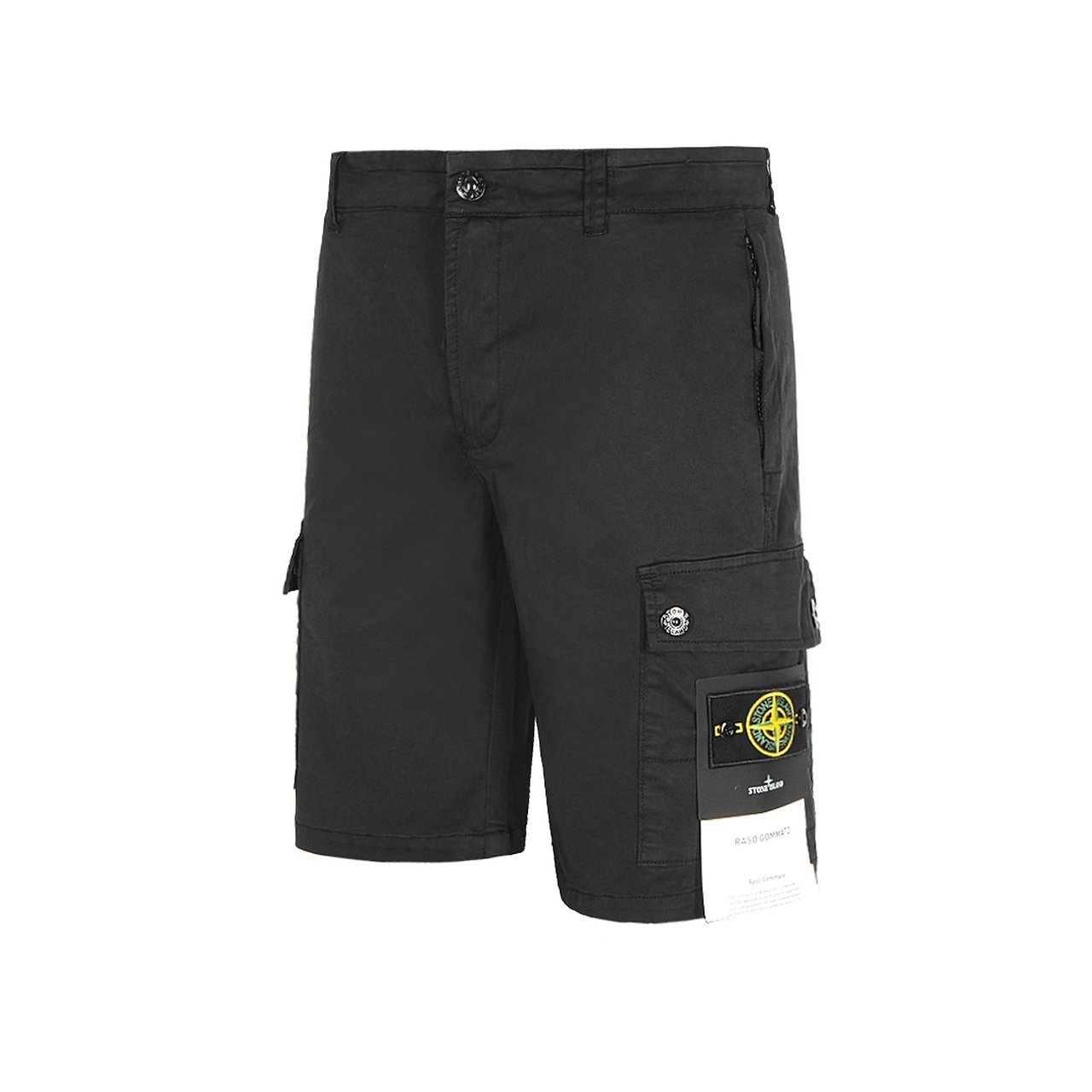 STONE ISLAND 스톤아일랜드 와펜패치 절개라인 가먼트다이드 카고 하프팬츠 2COLOR