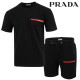 PRADA 프라다 레드 로고 패치 반팔 & 반바지 셋업 2COLOR