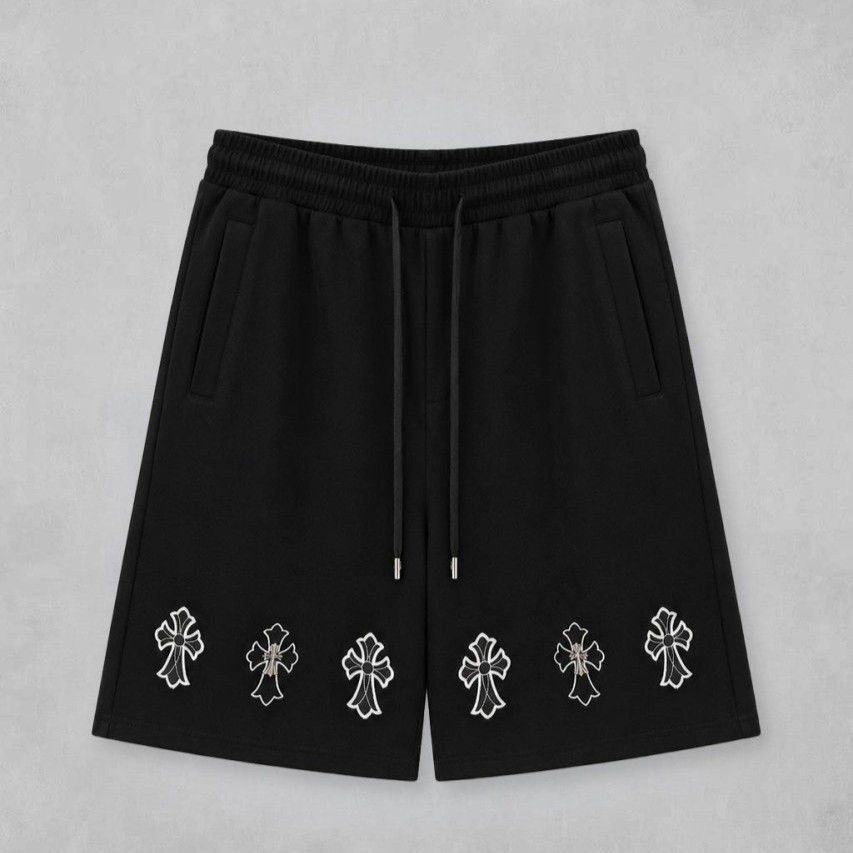 CHROME HEARTS 크롬하츠 세메터리 레더 패치 쇼트 팬츠 2COLOR