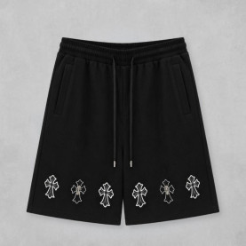 CHROME HEARTS 크롬하츠 세메터리 레더 패치 쇼트 팬츠 2COLOR
