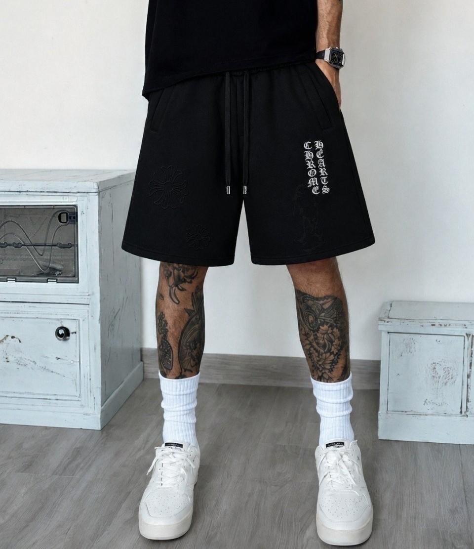 CHROME HEARTS 크롬하츠 멀티 크로스 자수 로고 쇼트 팬츠