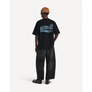 BALENCIAGA 발렌시아가 BB 멀티 로고 자수 빈티지 숏 슬리브 티셔츠 2COLOR
