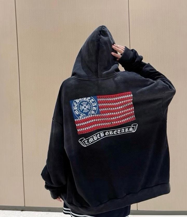 CHROME HEARTS 크롬하츠 아메리칸 플래그 집업 후드 자켓
